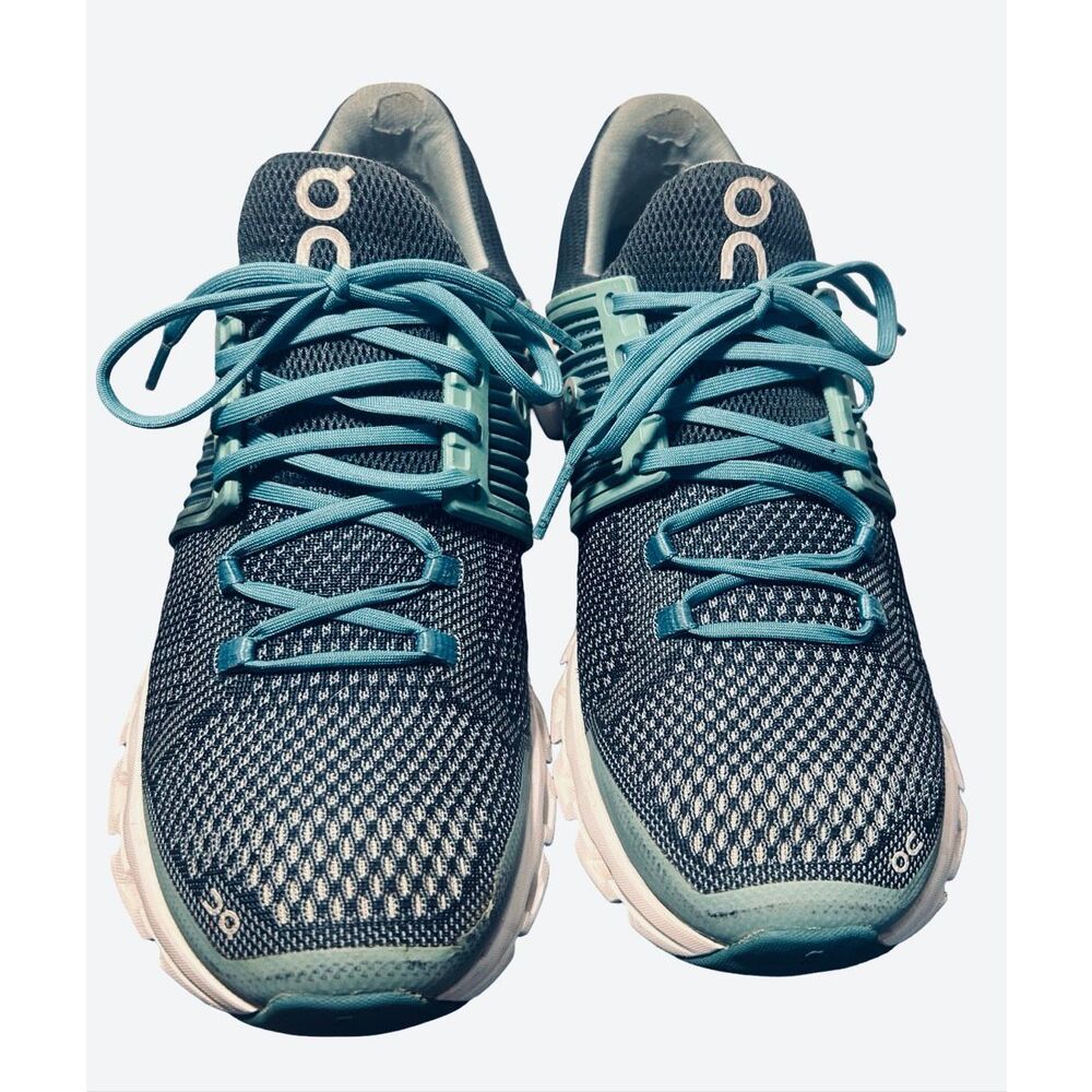 On Running Women's Teal and White Cloud Athletic Shoes - Picture 7 of 11
